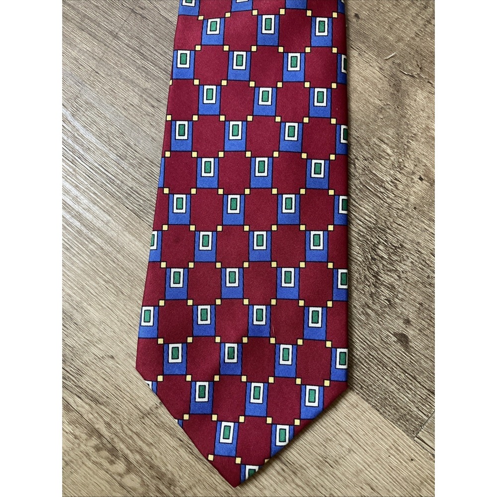 Vintage Polo Ralph Lauren Tie Silk Hand Made In USA Red 4"